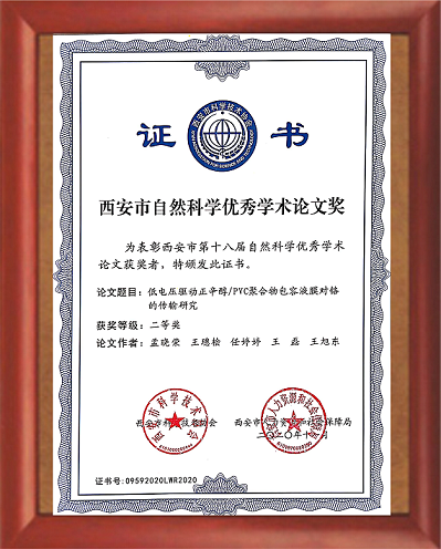301669777290659533.png 2020年荣获西安市自然科学优秀学术论文奖 二等奖.png